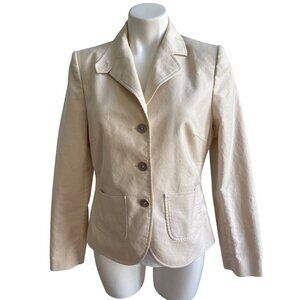 Calvin Klein Ivory Three-Button Front Long Sleeve Blazer, Women's Size 8